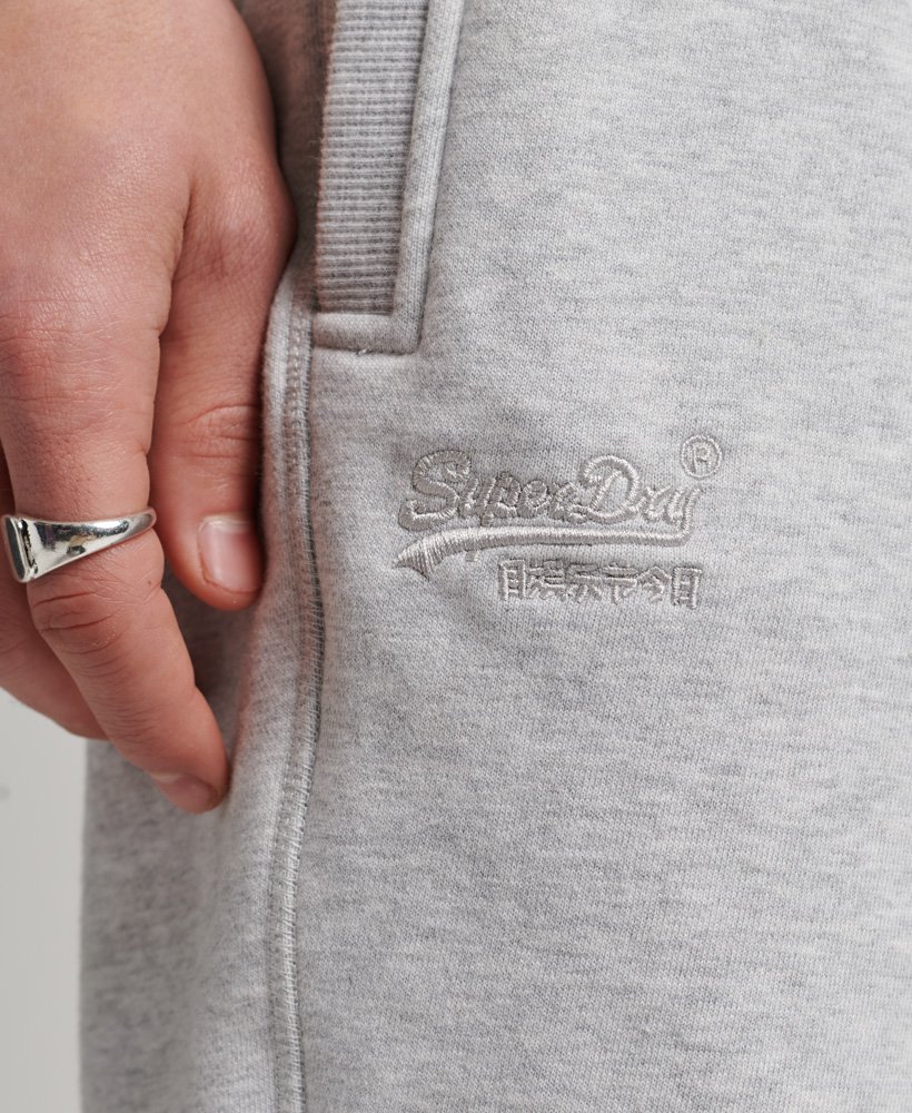 biologische katoenen shorts met vintage logo in glacier grey marl.