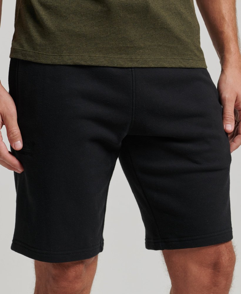 vintage jersey shorts met geborduurd logo in zwart