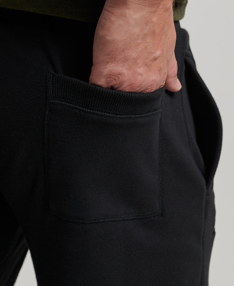 vintage jersey shorts met geborduurd logo in zwart