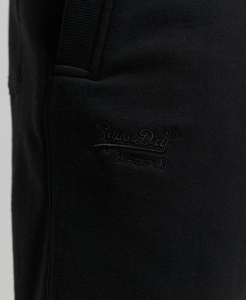 vintage jersey shorts met geborduurd logo in zwart