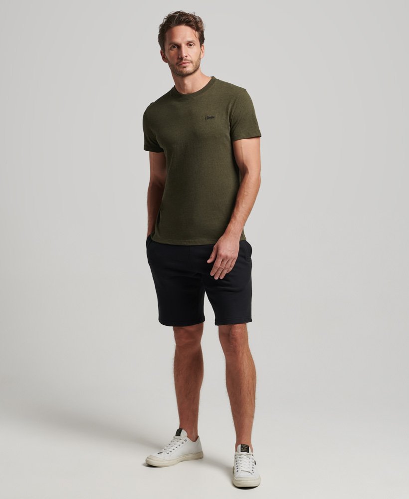 vintage jersey shorts met geborduurd logo in zwart