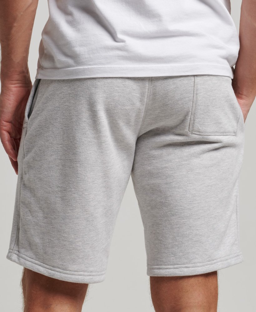 vintage jersey shorts met geborduurd logo in glacier grey marl.