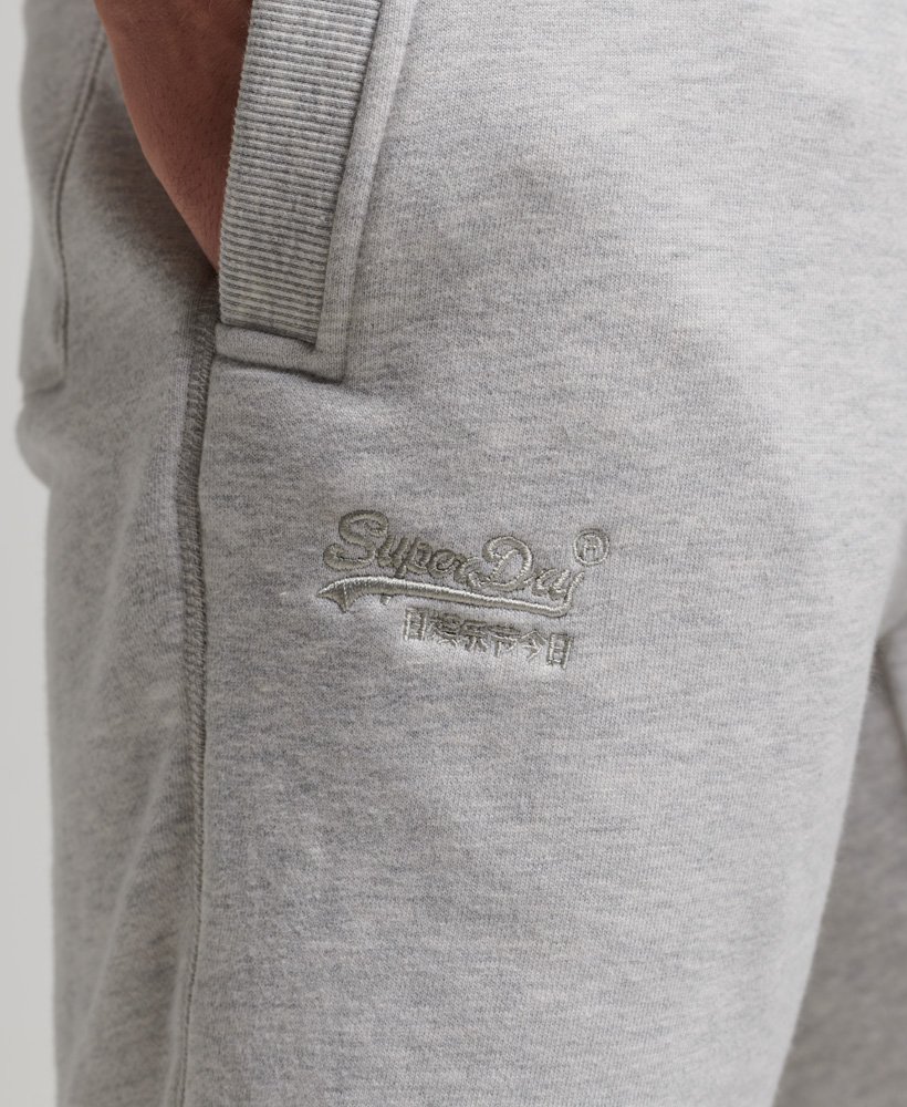 vintage jersey shorts met geborduurd logo in glacier grey marl.