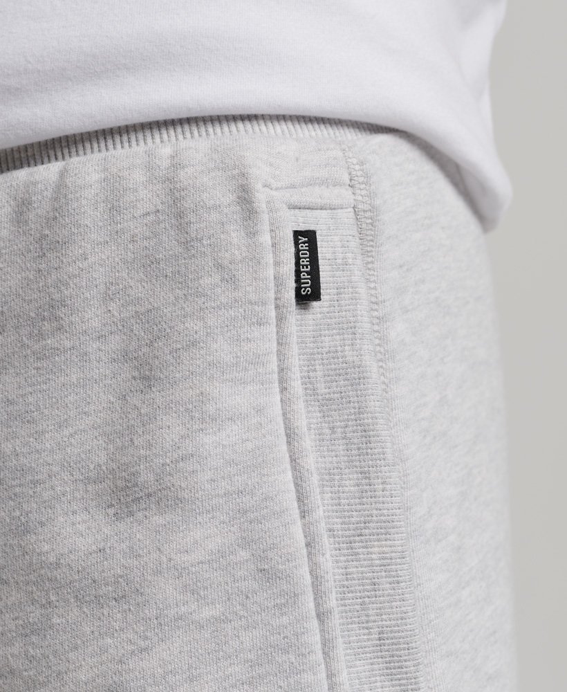 vintage jersey shorts met geborduurd logo in glacier grey marl.