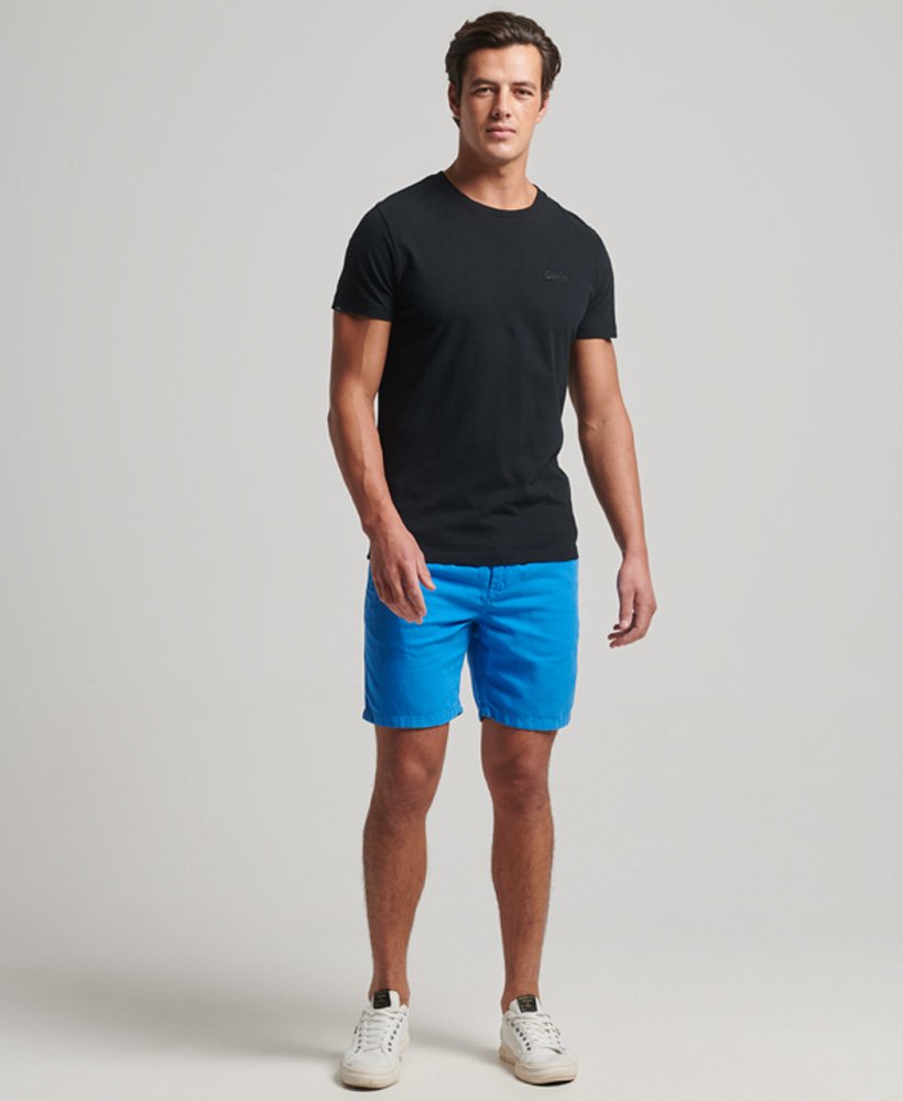 vintage overgeverfde shorts in frans blauw