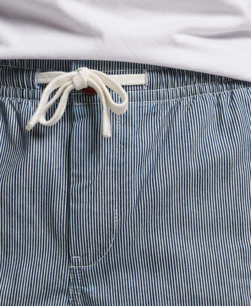 overgeverfde shorts met blauwe strepen