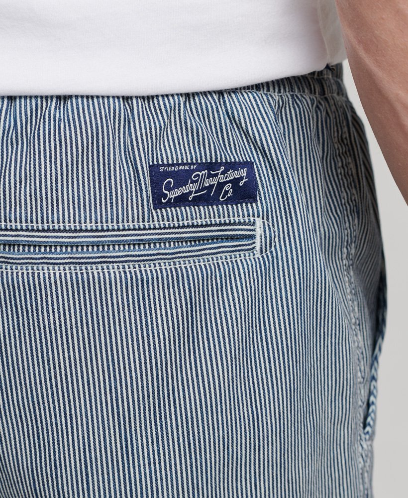overgeverfde shorts met blauwe strepen