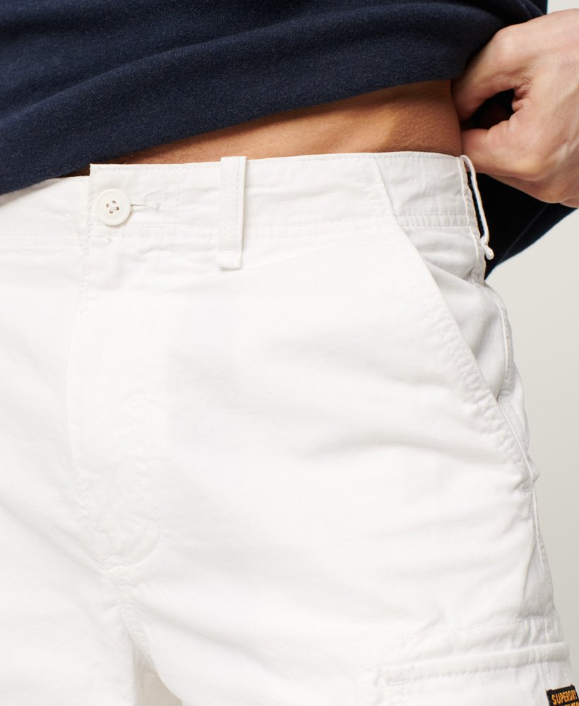 biologische katoenen cargo shorts met een zware afwerking in optic
