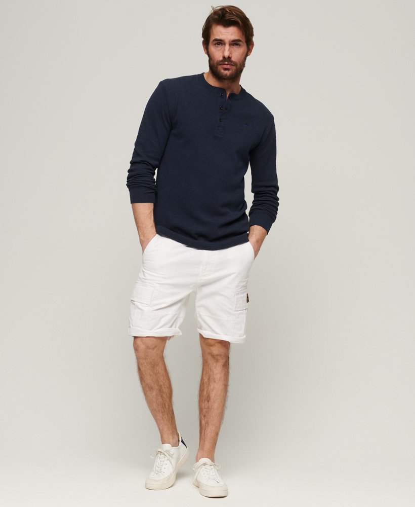 biologische katoenen cargo shorts met een zware afwerking in optic