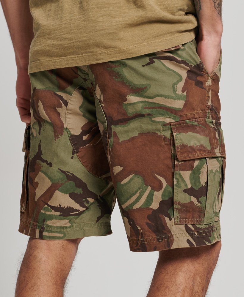biologische katoenen cargo shorts met camouflageprint