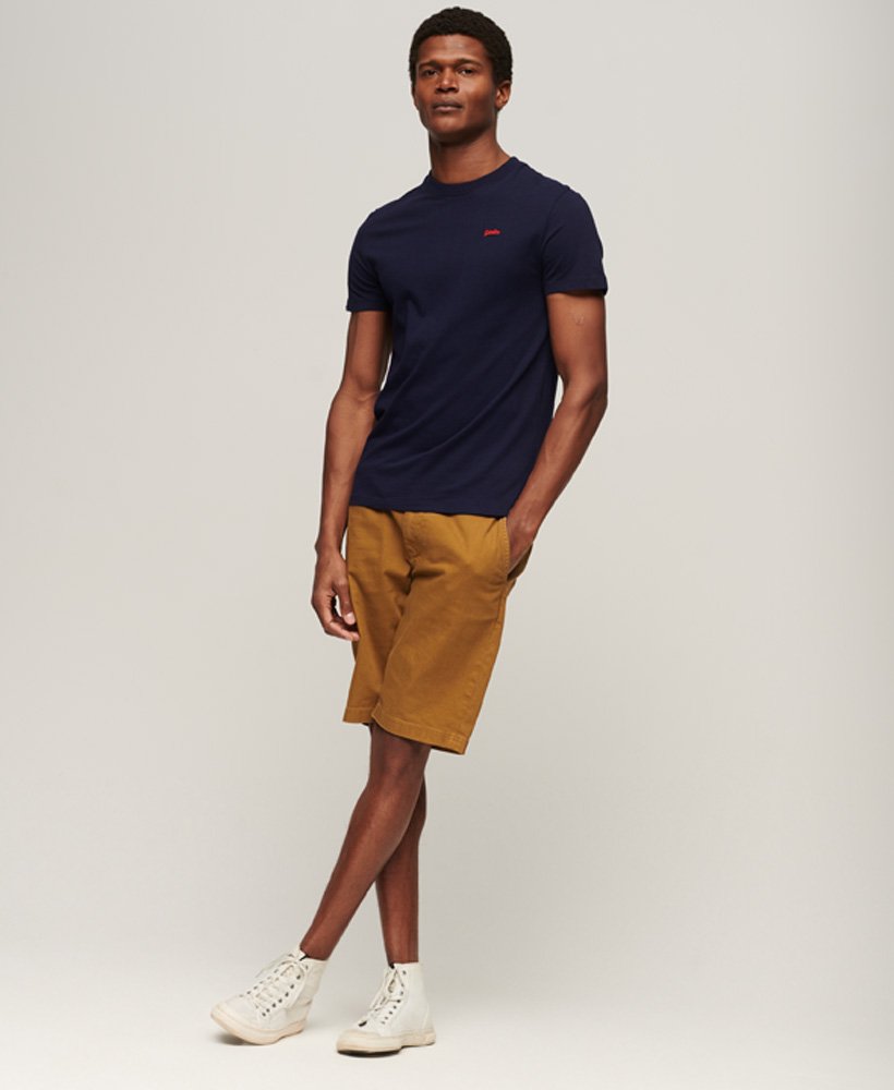 vintage officer chino shorts in zandsteenkleur.