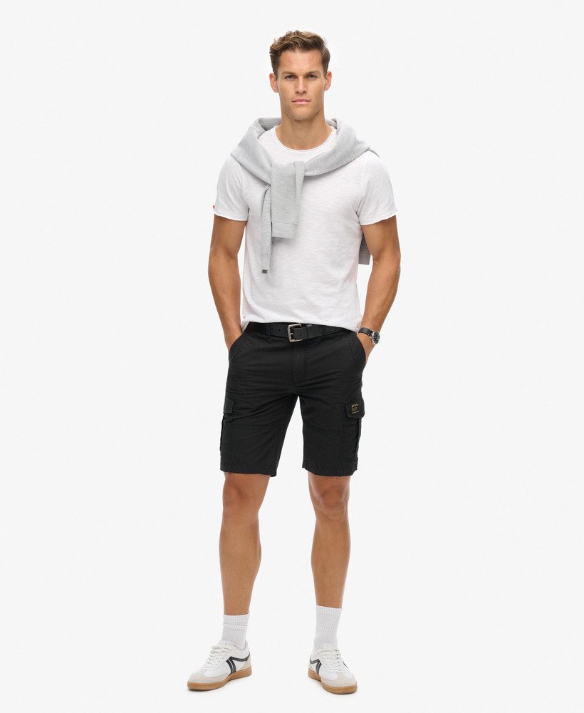 cargo shorts met parachute-print in gewassen zwart
