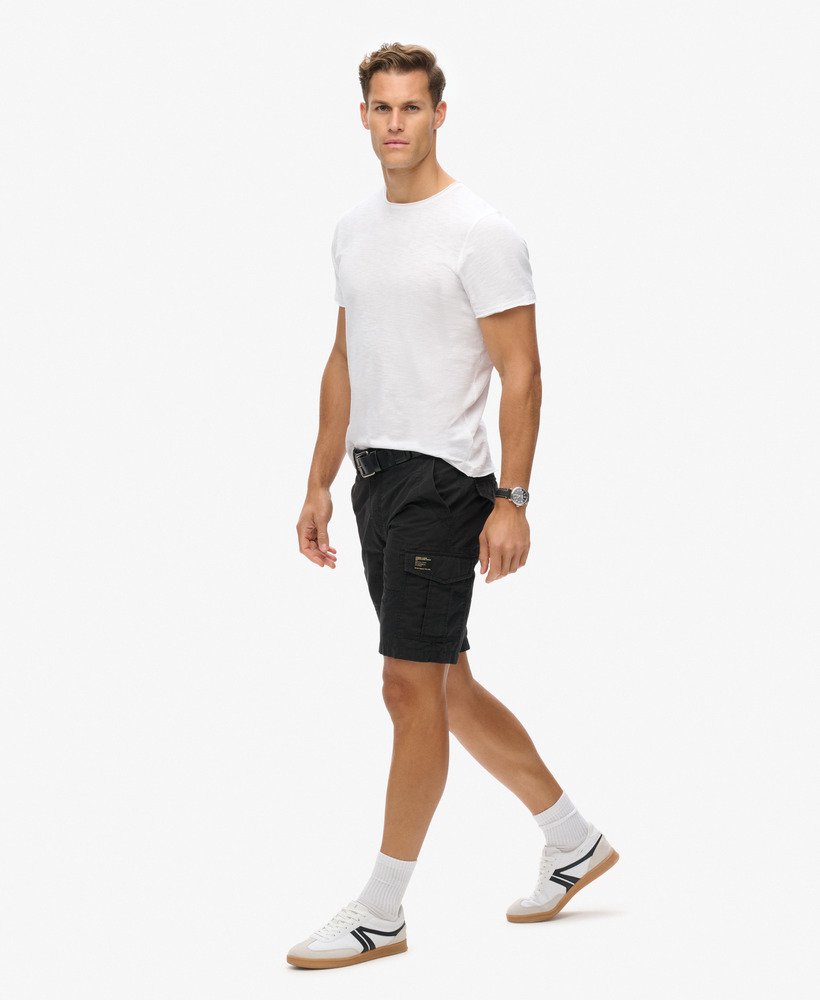 cargo shorts met parachute-print in gewassen zwart