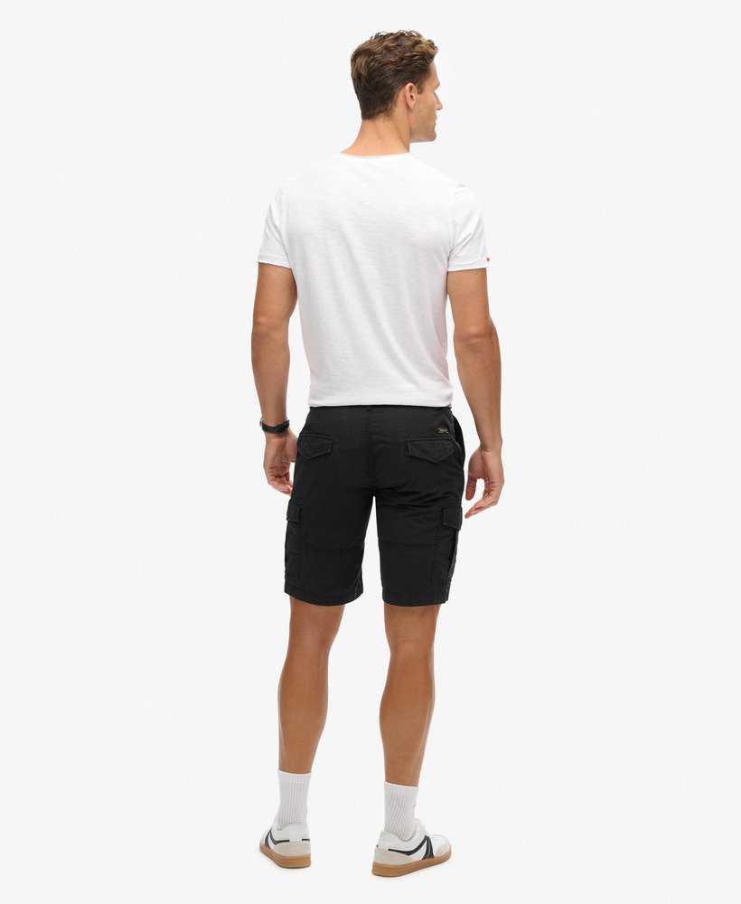 cargo shorts met parachute-print in gewassen zwart