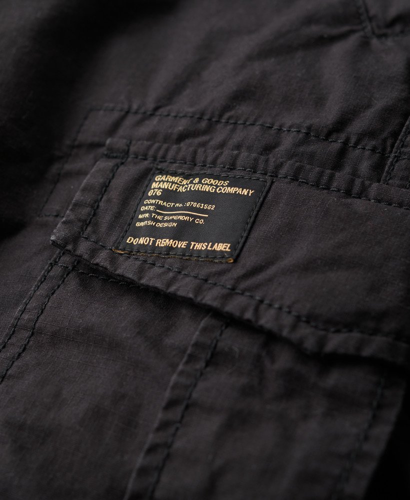 cargo shorts met parachute-print in gewassen zwart