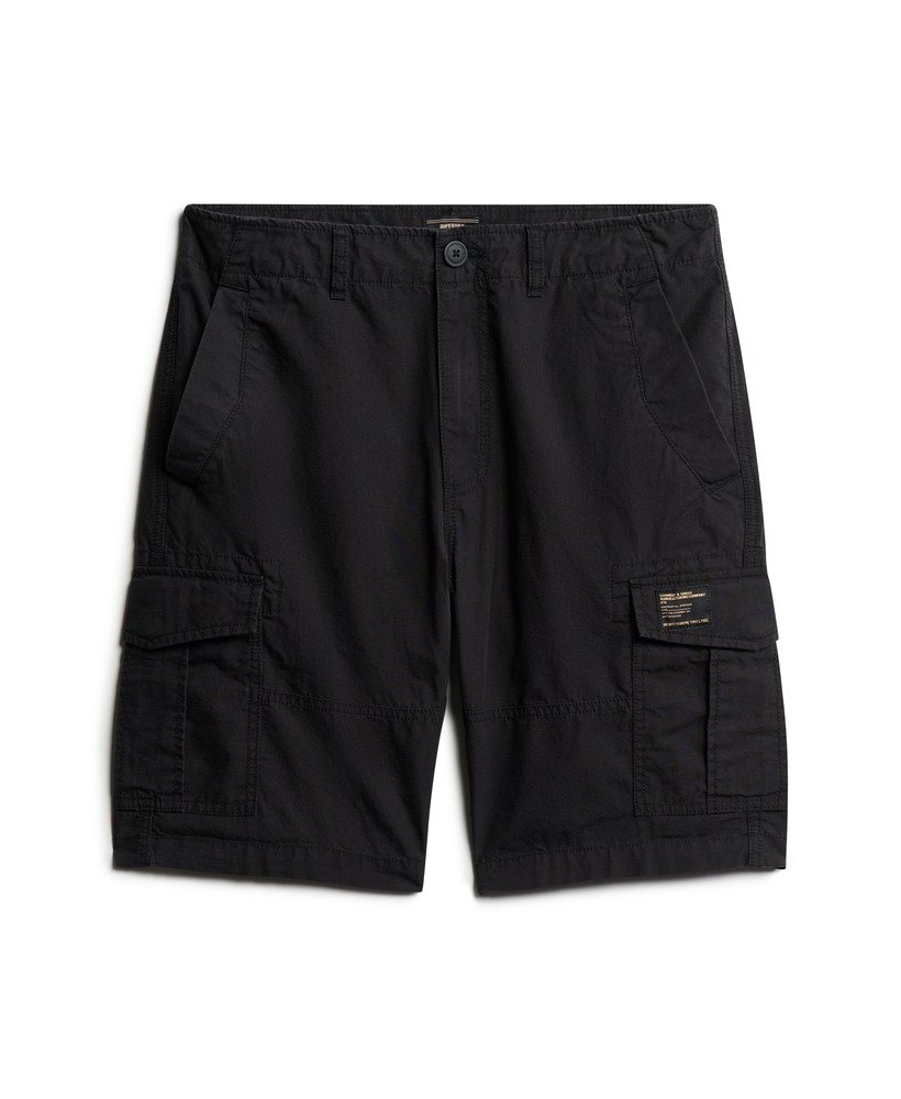 cargo shorts met parachute-print in gewassen zwart