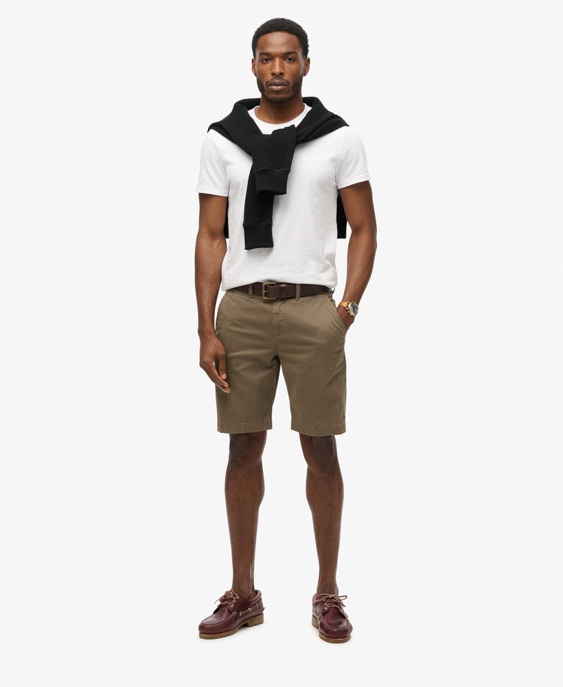 vintage chino shorts in stoffig olijfgroen