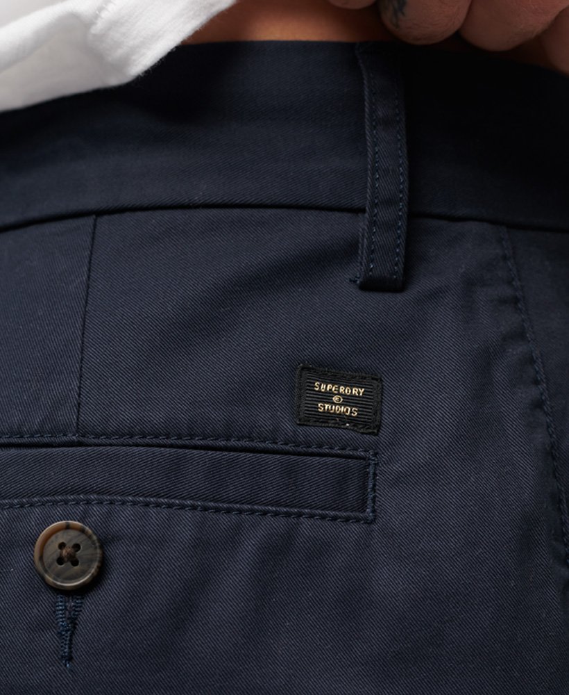 slim stretch chino shorts in rinse navy