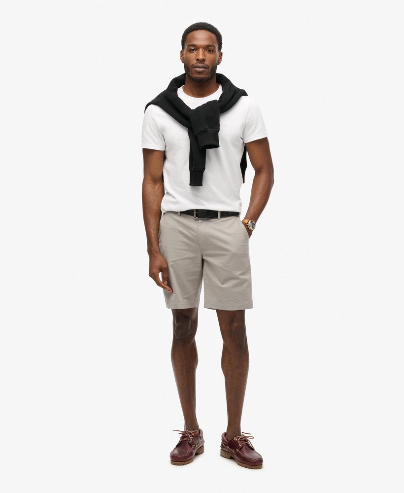 stretch chino shorts in duifgrijs