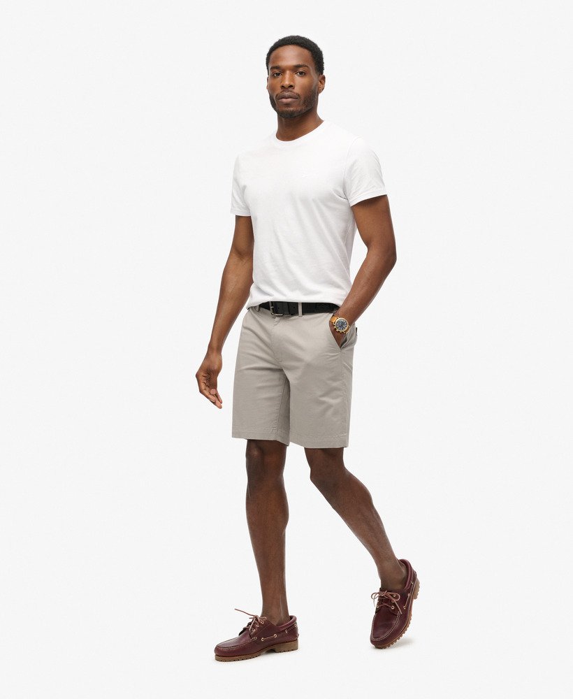 stretch chino shorts in duifgrijs