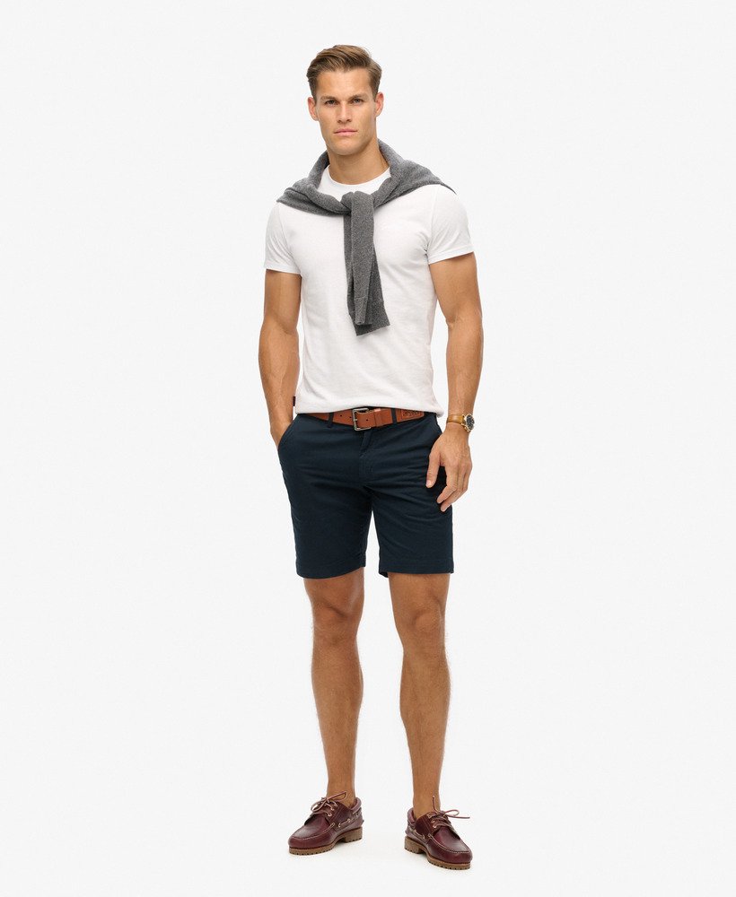stretch chino shorts in eclipse navy