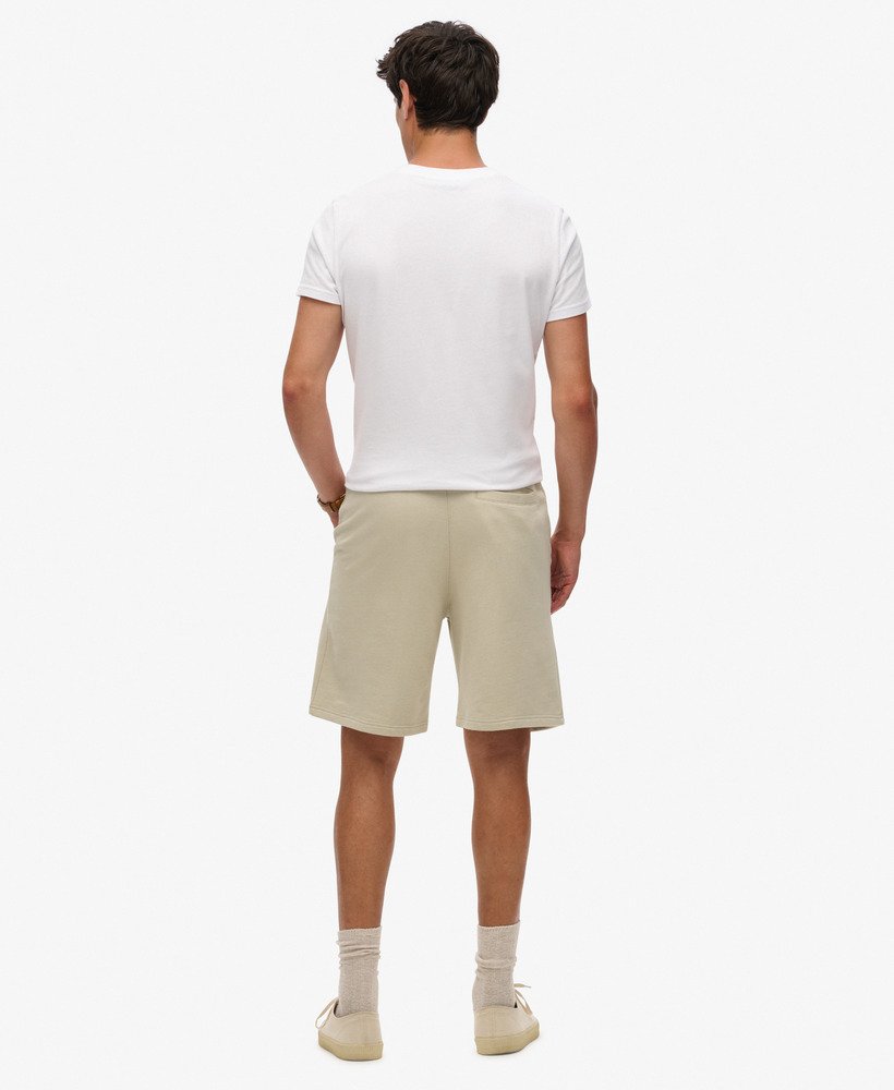 essential logo jersey shorts in licht steenbeige