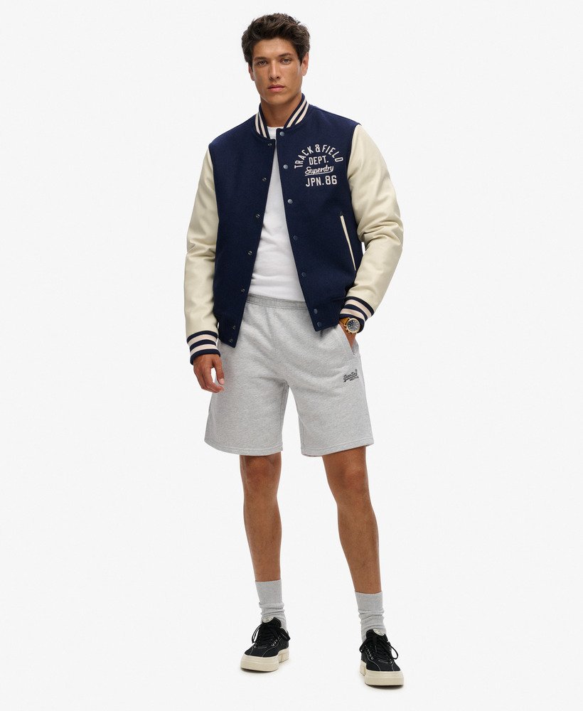 essential logo jersey shorts in glacier grey marl