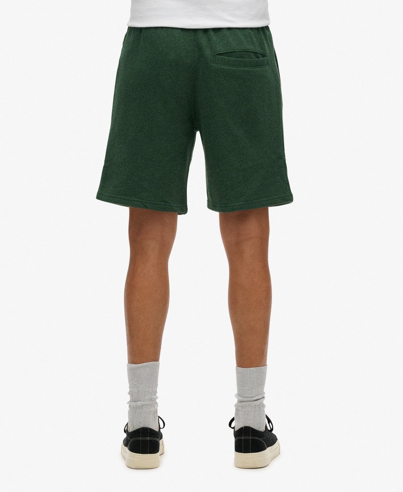 essential logo jersey shorts in heritage pine green marl
