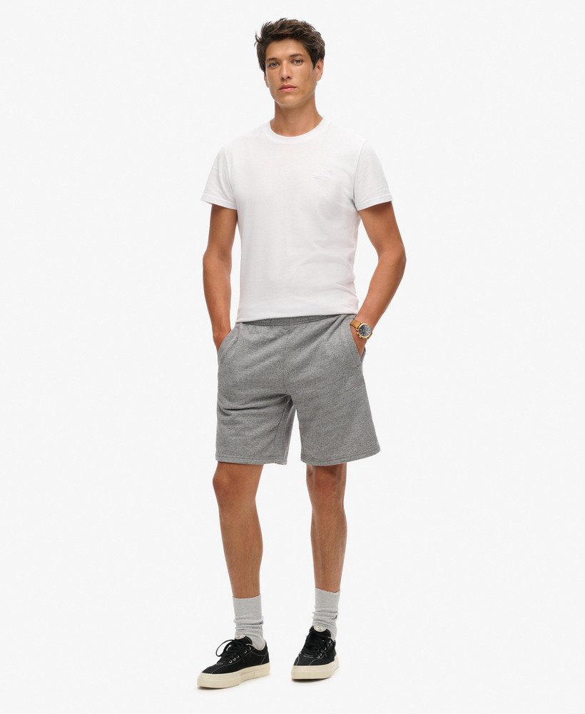 essential logo jersey shorts in donkergrijs gemêleerd