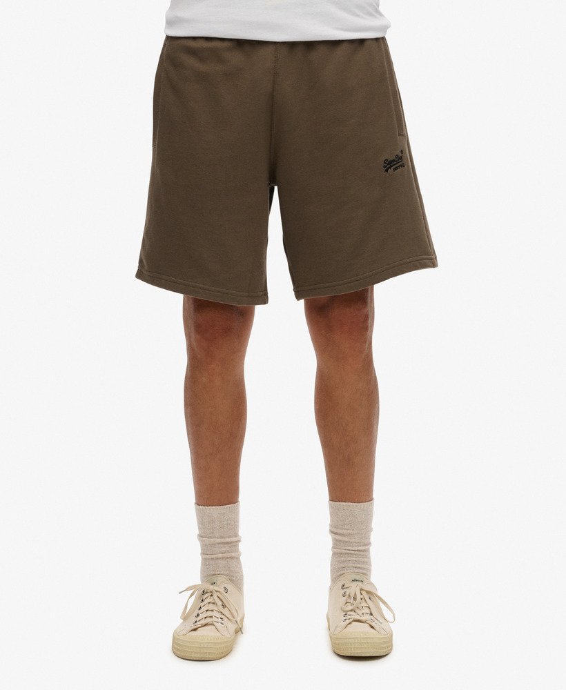 essential logo jersey shorts in diep olijfgroen