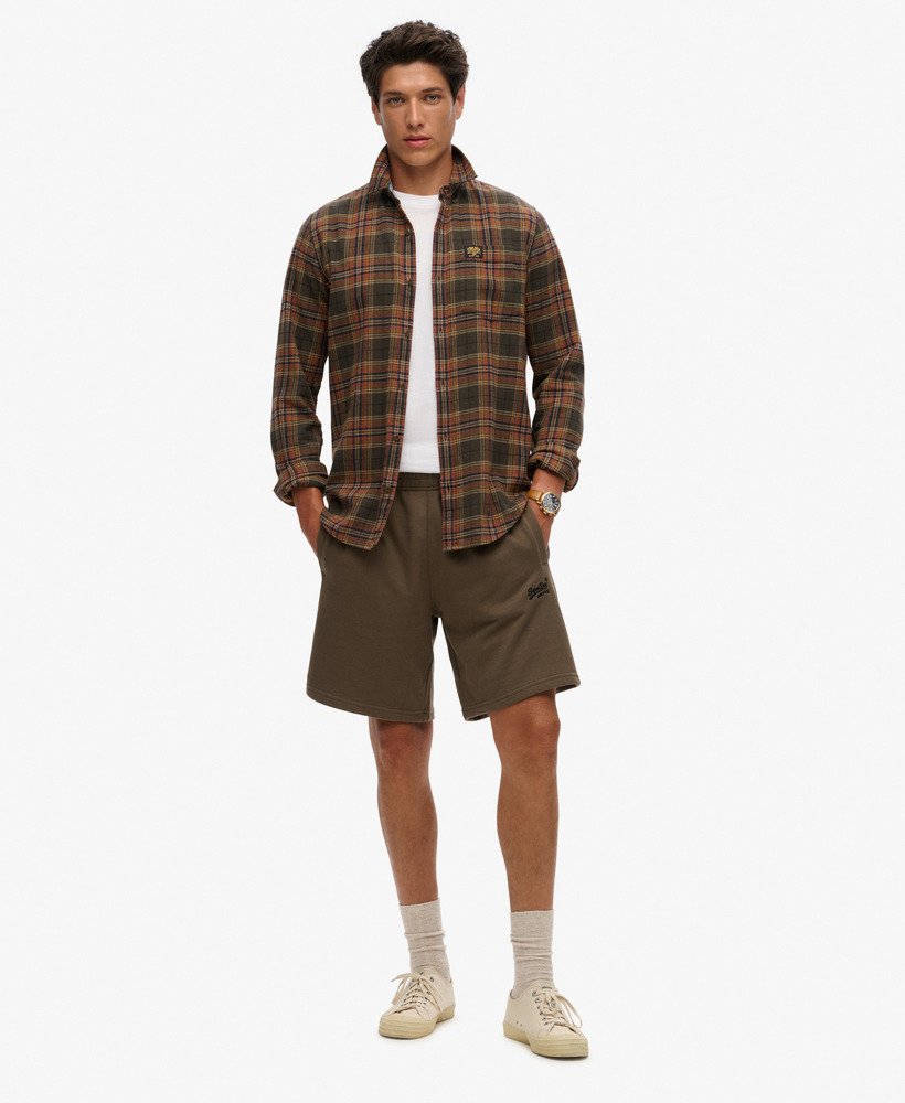 essential logo jersey shorts in diep olijfgroen