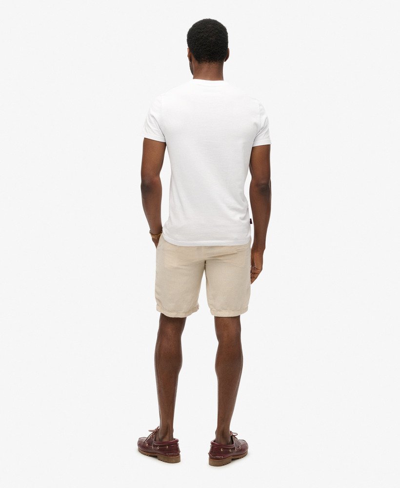 linnen shorts met trekkoord in steengrijs