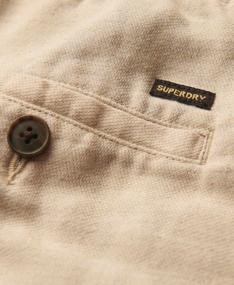 linnen shorts met trekkoord in steengrijs