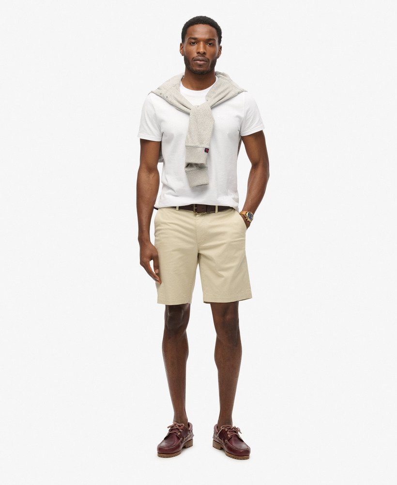 stretch chino shorts in pelikaanbeige