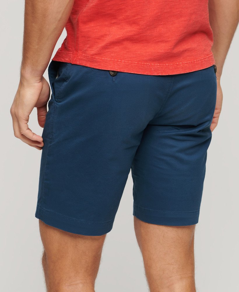 stretch chino shorts in pilot mid blue