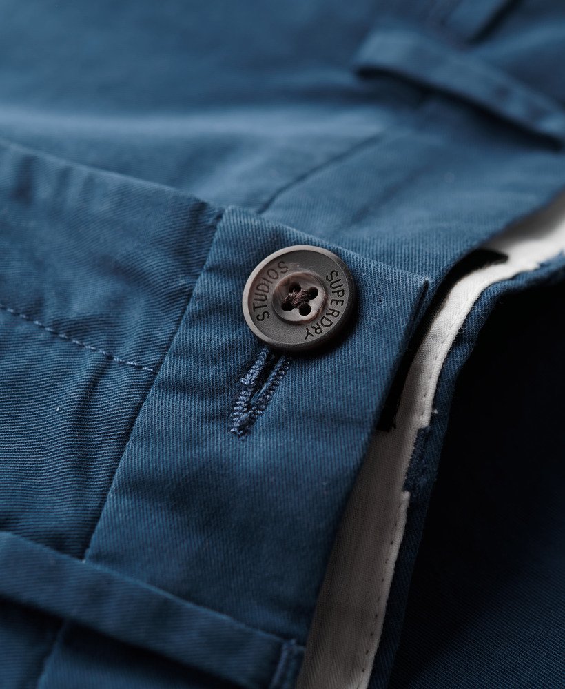 stretch chino shorts in pilot mid blue