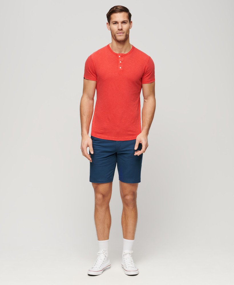stretch chino shorts in pilot mid blue