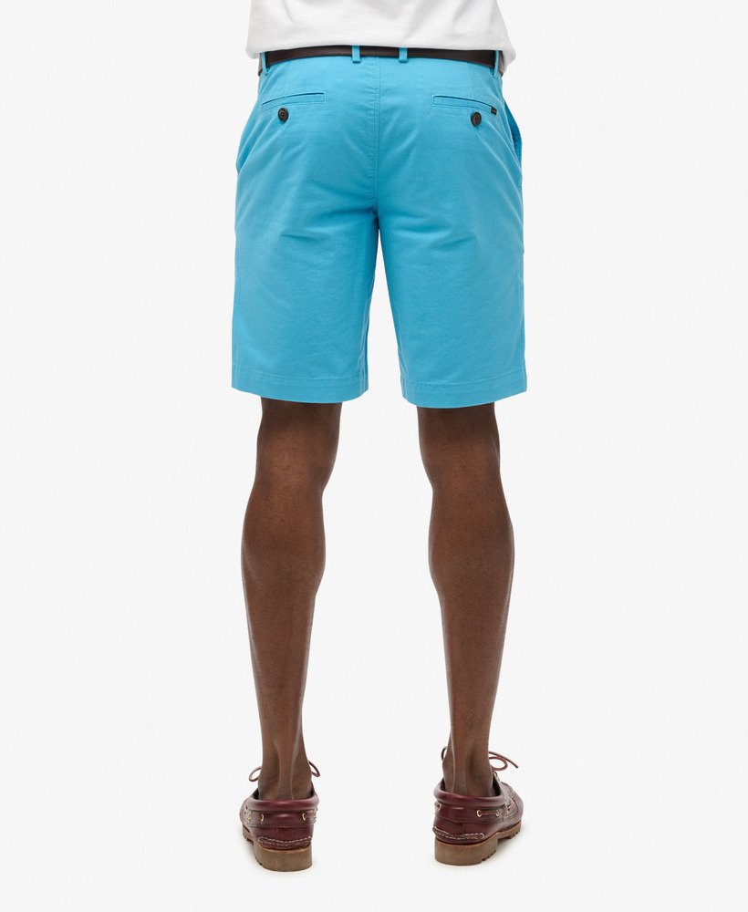 stretch chino shorts in toekanblauw