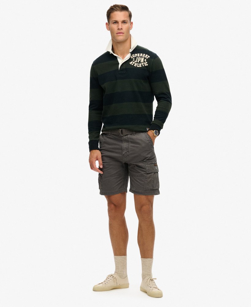 stevige cargoshorts in gewassen grijs.