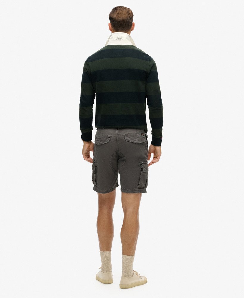 stevige cargoshorts in gewassen grijs.