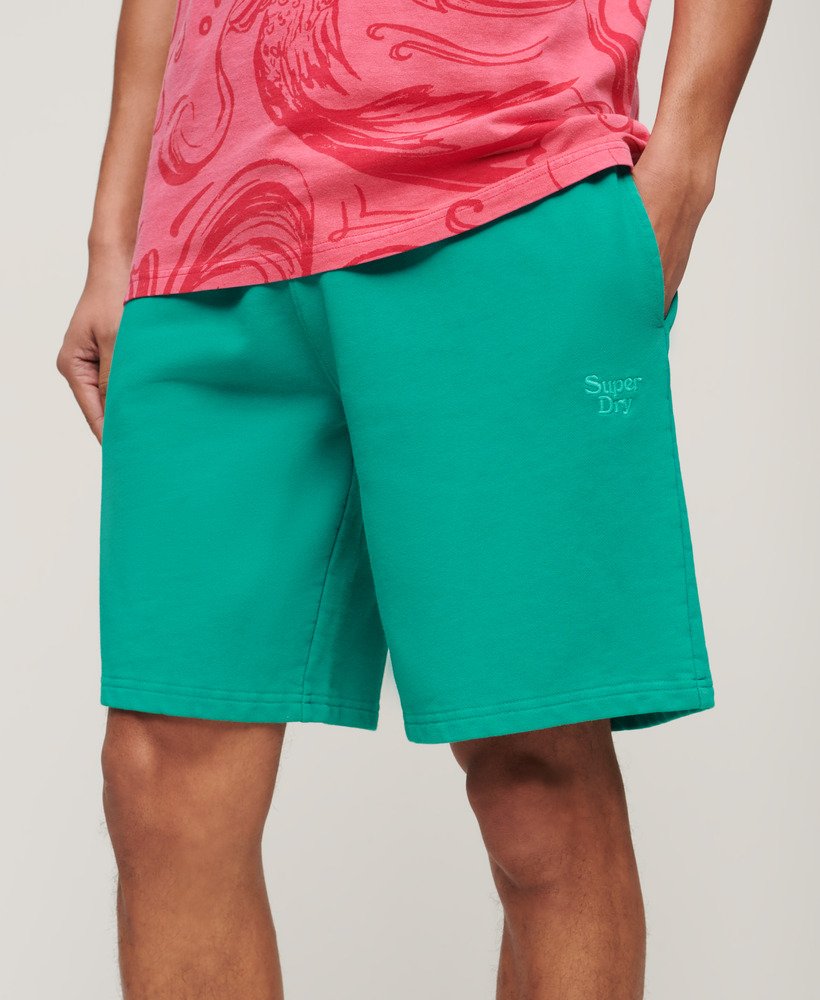 vintage gewassen shorts in parasailinggroen