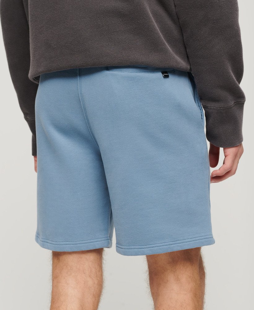 luxe losse sportshorts in gewassen denimblauw.