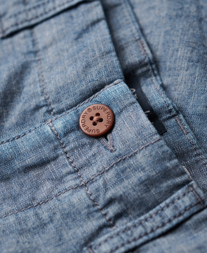 vintage international shorts in chambrayblauw
