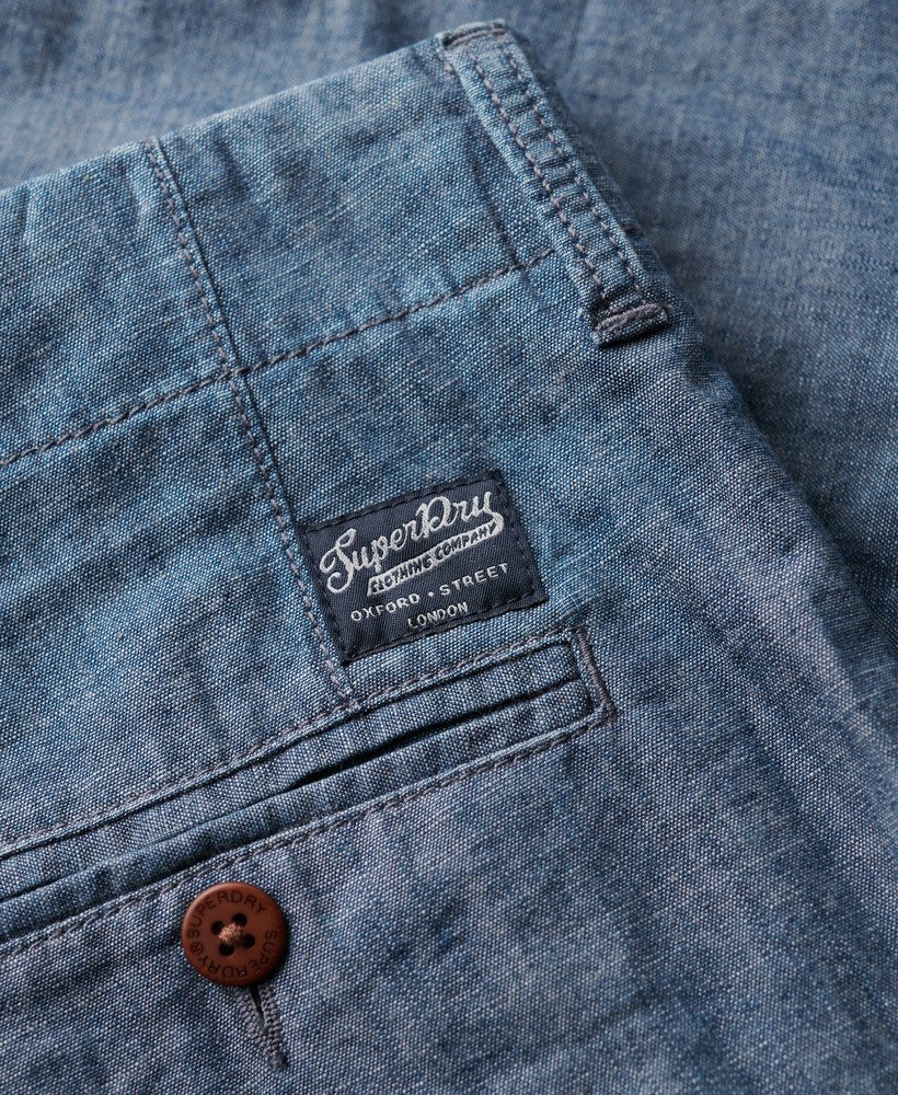 vintage international shorts in chambrayblauw