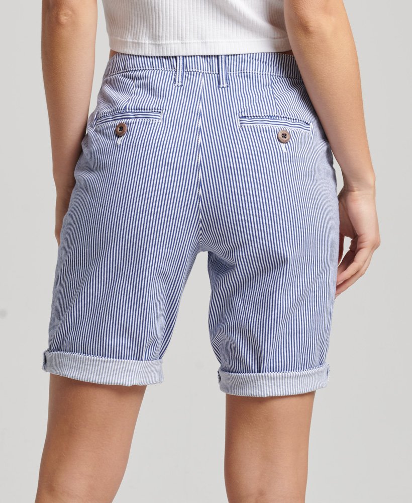 city chino shorts in navy stripe