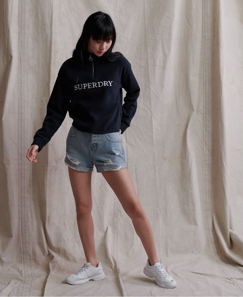 steph boyfriend short in light indigo vintage