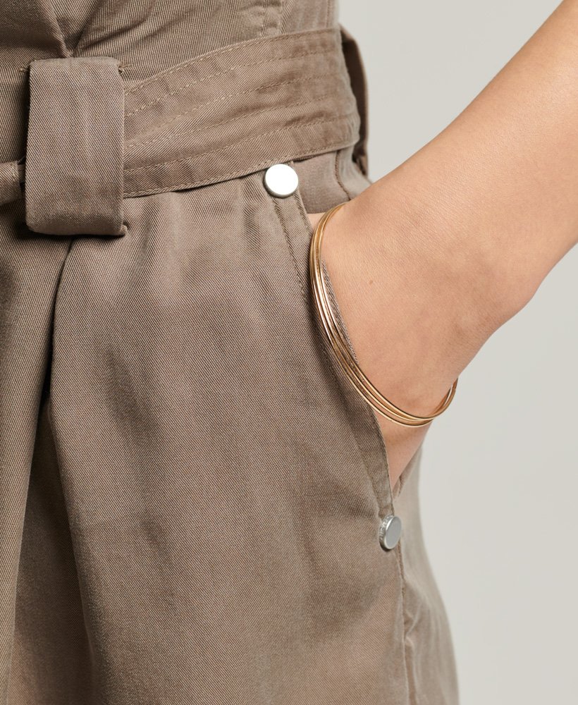 desert paperbag shorts met elastisch koord