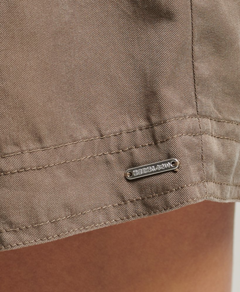 desert paperbag shorts met elastisch koord