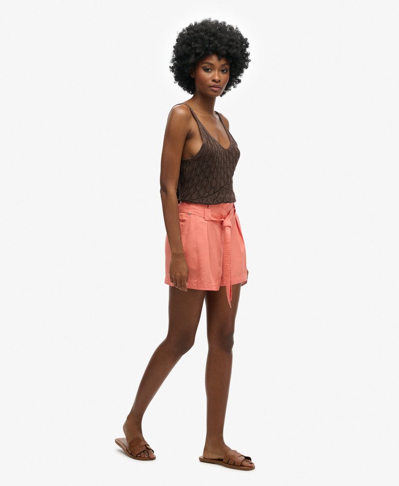 desert paperbag shorts in granaatappelkleur