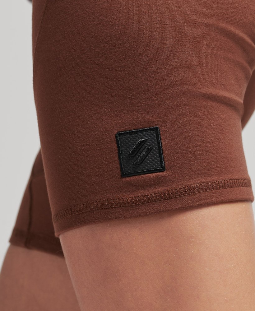 tech cycling shorts in rock brown